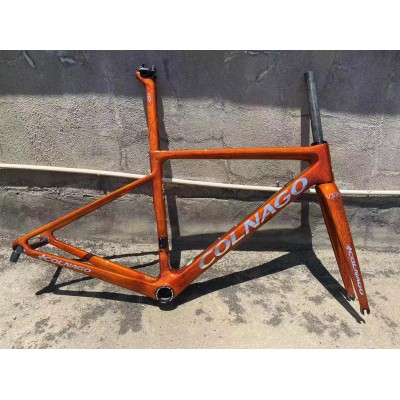 Colnago V3RS Carbon Frame Road Bicycle Orange Ice Crack