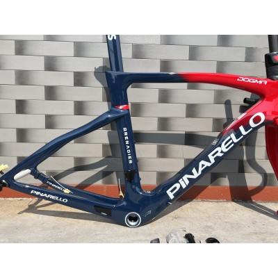 Pinarello DogMa F Carbon Road Bike Frame Red With Blue-Pinarello Frame