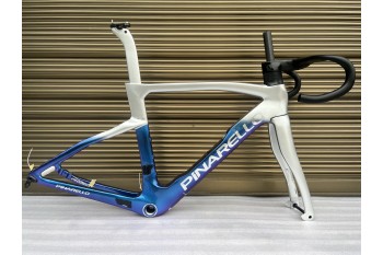 Cadre de vélo de route en carbone Pinarello DogMa F argent avec bleu