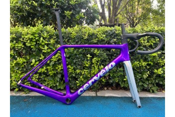 Cuadro de bicicleta de carretera Cervelo R5 de fibra de carbono, color morado