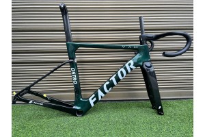 Cuadro de bicicleta de carretera de carbono FACTOR OSTRO verde oscuro y negro