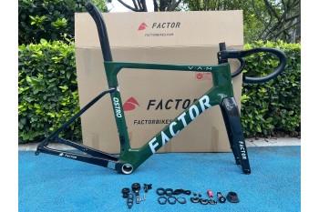 Rama roweru szosowego FACTOR OSTRO VAM z włókna węglowego w kolorze oliwkowo-zielonym i czarnym