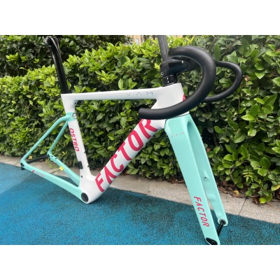 FACTOR OSTRO Carbon Road Bike Frame Mint Green and White-FATOR OSTRO