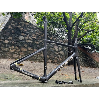Carbon Fiber Road Bicycle Frame S-Works Tarmac SL7 Frameset Disc Brake Black With Chrome Stickers-S-Works SL7 Scheibenbremse