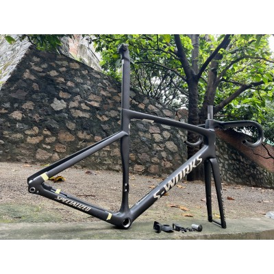 Carbon Fiber Road Bicycle Frame S-Works Tarmac SL7 Frameset Disc Brake Black With Chrome Stickers-S-Works SL7 Disc Brake