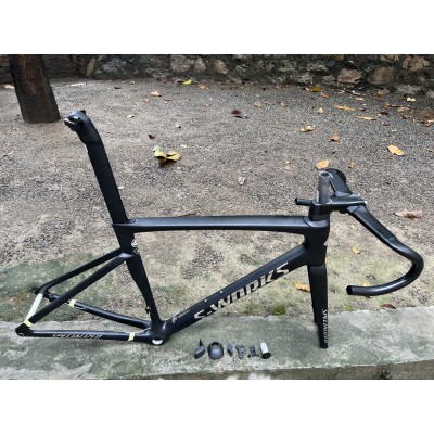 Carbon Fiber Road Bicycle Frame S-Works Tarmac SL7 Frameset Disc Brake Black With Chrome Stickers-S-Works SL7 Disc Brake