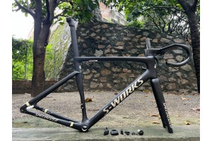 Carbon Fiber Road Bicycle Frame S-Works Tarmac SL7 Frameset Disc Brake Black With Chrome Stickers