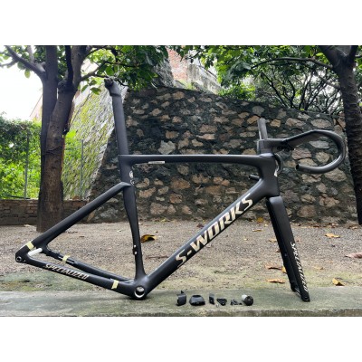 Carbon Fiber Road Bicycle Frame S-Works Tarmac SL7 Frameset Disc Brake Black With Chrome Stickers-S-Works SL7 Frein à disque