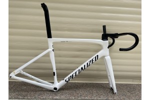 Quadro de bicicleta de estrada de fibra de carbono S-Works Tarmac SL7 conjunto de quadros freio a disco branco com adesivos pretos