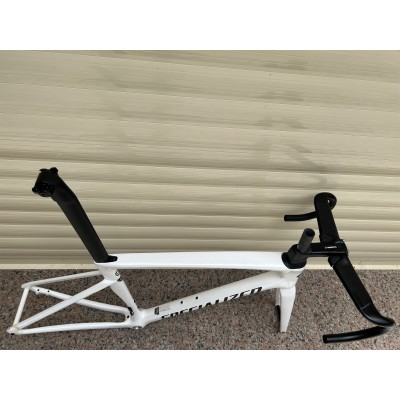 Carbon Fiber Road Bicycle Frame S-Works Tarmac SL7 Frameset Disc Brake White With Gold Stickers-S-Works SL7 freno a disco