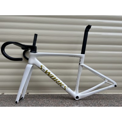 Carbon Fiber Road Bicycle Frame S-Works Tarmac SL7 Frameset Disc Brake White With Gold Stickers-S-Works SL7 del freno de disco