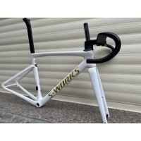 Carbon Fiber Road Bicycle Frame S-Works Tarmac SL7 Frameset Disc Brake White With Gold Stickers