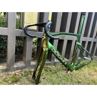 Pinarello DogMa F Carbon Fiber Road Bicycle Frame Rim Brake Golden Chameleon-Pinarello Frame