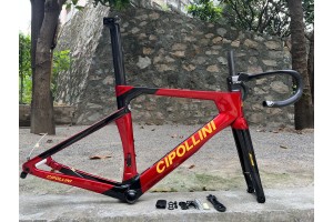 Cuadro de bicicleta de carretera de carbono Cipollini RB1K AD.ONE rojo con negro