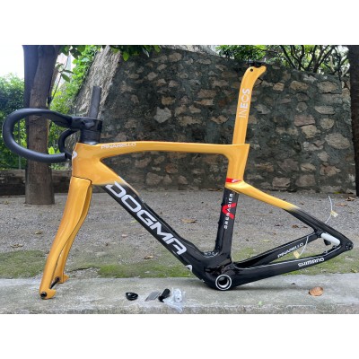 Pinarello DogMa F Carbon Road Bike Frame Gold With Black-Cadre Pinarello