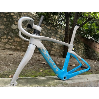 Pinarello DogMa F Disc Brake Carbon Road Bike Frame Grey With Blue-Dogma F Disc Brake