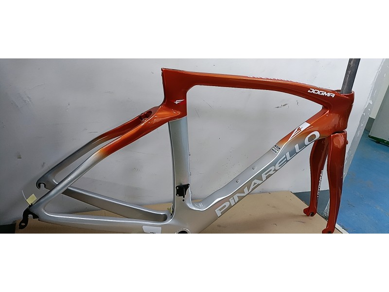 Pinarello DogMa F Disc Brake Carbon Road Bike Frame Gold With Silver
