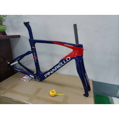 Pinarello DogMa F Carbon Road Bike Frame Red With Blue-Pinarello Frame