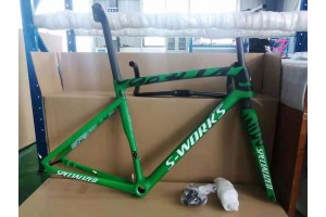 Quadro de bicicleta de estrada de fibra de carbono S-Works Tarmac SL7 conjunto de quadro freio a disco camuflado verde