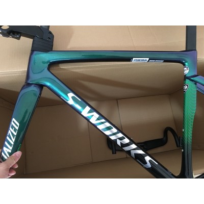 Carbon Fiber Road Bicycle Frame S-Works Tarmac SL7 Frameset Disc Brake Green Chameleon-S-Works SL7 Disc Brake