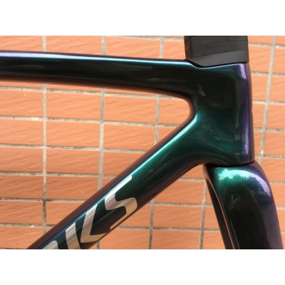 Carbon Fiber Road Bicycle Frame S-Works Tarmac SL7 Frameset Disc Brake Green Chameleon-S-WorksのSL7ディスクブレーキ