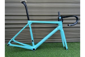 Quadro de bicicleta de estrada de fibra de carbono Bianchi Specialissima azul