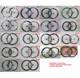 Clincher & Tubular Rims Carbon Road Bike Wheels Multicolor