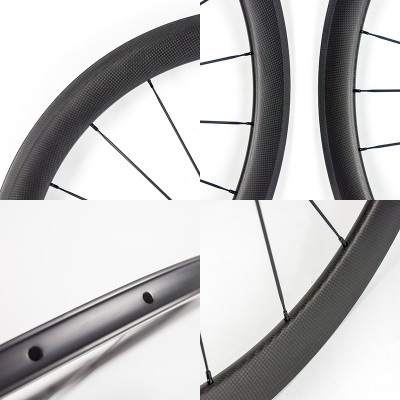 Колесо Clincher / Tubular Carbon Дорожные велосипедные колеса Многоцветный-Carbon Road Bicycle Wheels