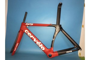 Cervelo S5 Рама дорожного велосипеда из углеродного волокна, ободной тормоз, красный