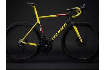 Bicicleta de estrada Colnago V3RS quadro de carbono amarelo com preto