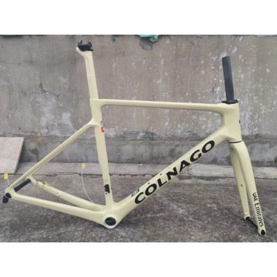 Colnago V4RS Carbon Fiber Road Bicycle Frame Beige-Colnago V3RS V-Brake & Disc Brake