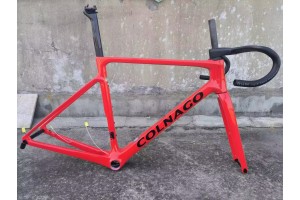 Cuadro de bicicleta de carretera Colnago V4RS de fibra de carbono rojo