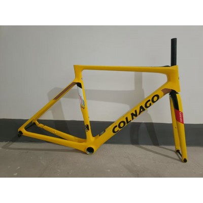Colnago V4RS Carbon Fiber Road Bicycle Frame Yellow-Colnago V4RS