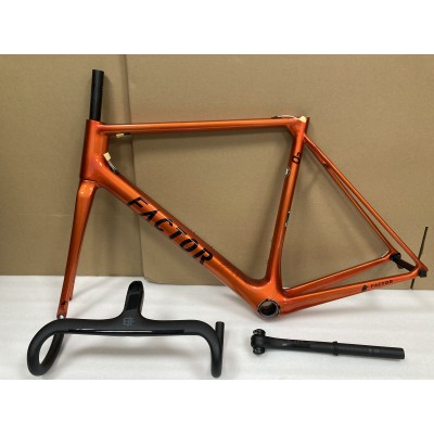 FACTOR O2 Carbon Road Bike Frame Orange-FACTOR Frame V-Brake & Disc Brake
