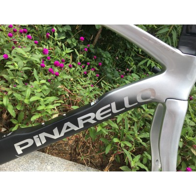 Carbon Road Bike Frame Silver With Black-Dogma F Disc Brake