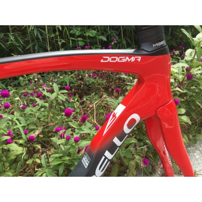 Pinarello DogMa F Disc Brake Carbon Road Bike Frame Red With Black-Dogma F  V-Brake