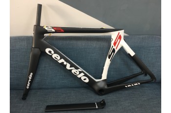 Cervelo S5 Fibră Carbon Road Bicicletă Cadru Jantă Frână Albă