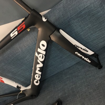 Cervelo S5 Carbon Fiber Road Bicycle Frame Rim Brake White-Cervelo Frame