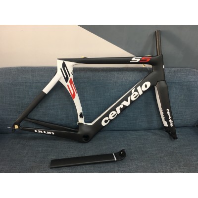 Cervelo S5 Carbon Fiber Road Bicycle Frame Rim Brake White-Cervelo Frame