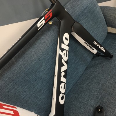 Cervelo S5 Carbon Fiber Road Bicycle Frame Rim Brake White-Cervelo Frame