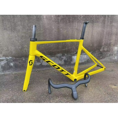 Scott Addict Rc Carbon Fiber Road Bicycle Frame Yellow-Scott Addict Rc