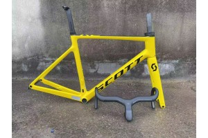 Rama roweru szosowego Scott Addict Rc z włókna węglowego żółta