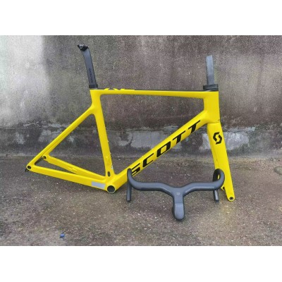 Scott Addict Rc Carbon Fiber Road Bicycle Frame Yellow-Scott Addict Rc