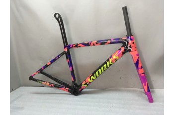 Cuadro de bicicleta de carretera de fibra de carbono SL6 freno V especializado y freno de disco