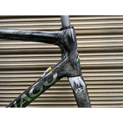 Colnago V3RS Carbon Fiber Road Bicycle Frame Black Ice Crack-Colnago V3RS V-Brake & Disc Brake