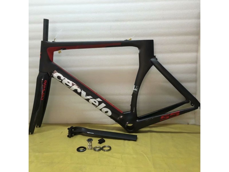 Cervelo S5 カーボンファイバー ロード自転車フレーム リム ブレーキ ブラック