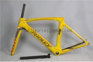 Quadro de bicicleta de estrada de carbono Ridley R1 amarelo