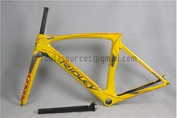 Quadro de bicicleta de estrada de carbono Ridley R1 amarelo