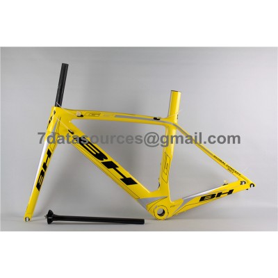 Cadre de vélo pour vélo de route BH G6 en carbone jaune-BH G6 Frame