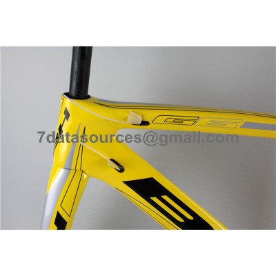 Cadre de vélo pour vélo de route BH G6 en carbone jaune-BH G6 Frame